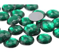 30mm Flat Back Round Acrylic Rhinestones Plastic Circle Gems For Costume Making Cosplay Jewels Pro Grade Embelishments - 12 Pieces (Green Emerald H106)
