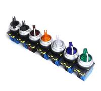 30mm LA36M Sélecteur Bouton Rotatif Interrupteur Autobloquant Momentané 12v 24v 220v 2/3 Position Démarrage Interrupteur D'arrêt Marche/arrêt Avec Lumière LED 1 Pièces(White LED)