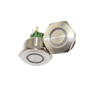 30mm stainless steel ring lamp 6v 12v 24v 220v green white yellow red momentary led pushbutton switch NWPNLXEA(Weiß,5v)