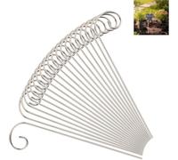 30Pack Silver Plant Label Hooks,Rust-Proof Garden Stake Markers, 30cm/11.81in Plant Sign Supports for Flowers,Containers