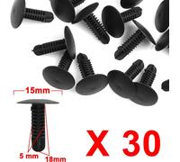 30pc 5mm noir trou Aile Auto Rivet plastique glissière butoir retenue clips