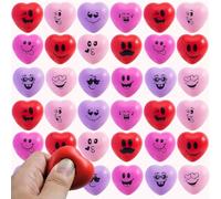 30PC Boule de Stress en Forme de cœur 5CM soulagement de Stress Jouet pour Les faveurs de la fête de la Saint-Valentin,Fournitures de Prix de la Salle de Classe,Cadeaux d'échange (Herz-5cm, 30)