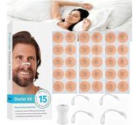 30pcs 15 Pairs Magnetic Nasal Strips Anti Snoring Spreader Nasal Strips Patch Anti Inflow Nasal Magnet Anti Snoring Nasal Dilator Snoring Reduction Improves Sleep Quality (15,Round)