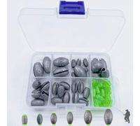 30pcs 2g/4g/6g/8g/10g/20g Fishing Lead Fishing Accessories Fishing Kit For Outdoor Sports Fishing (6 Sizes)