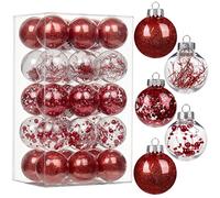 30pcs 50 mm Baubles d'arbres de Noël décoratifs, Boules de Noël, décorations d'arbres de Noël Scintillantes, décorations délicates pour l'arbre de Noël, fête de Mariage de Noël