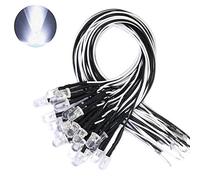 30PCS 7,9 pouces 5mm 3V pré-câblé Diodes LED lumière-blanc