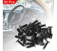 30pcs 7mm Trou Diamètre Boulons Plastique Rivets Garniture Panneau Noir pour Voiture