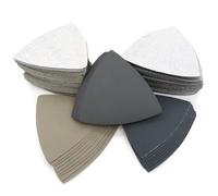 30pcs 90*90*90mm Triangle Sec et Humide Crochet et Boucle de Sable Papier Sablé Disque Sable eau Papier Sablé Granulométrie 800/1000/1200/1500/2000/3000 Tapis de Ponçage et Meulage Polissage Abrasif