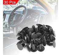 30pcs 9mm Trou Diamètre Plastique Boulon Rivet Garniture Panneau Clips Noir pour Voiture
