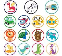 30pcs Apprentissage Propreté Enfant Autocollant, 15 Motifs d'Animaux Changeants de Couleur Autocollant Magique pour Pot Autocollants d'Apprentissage pour Tout-Petits