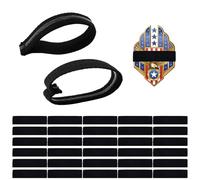 30pcs Bandes Deuil pour Badges, Bandes Deuil Élastiques Badges avec Doublure Intérieure Silicone Antidérapante Bandes Deuil pour Le Personnel Des Forces l'Ordre de La Police(Noir)