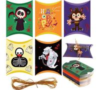 30pcs Boîte Oreiller D'halloween, Petites Boîtes Cadeauxboîte Emballage Bonbon Boîte De Faveur Sac À Bonbons D'halloween Boîtes Cadeaux En Carton Pour Fournitures De Fête D'halloween
