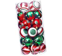 30pcs Boules de No?l Ornements 2,4 pouces en plastique Arbre multi-couleurs pour les d?cisions de mariage d'anniversaire de vacances