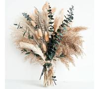 30pcs Bouquet de Fleurs Séchées, Herbe de Pampa, Eucalyptus et Lavandin | Style Bohème, Décoration Intérieure, Arrangement Naturel, Tons Neutres, Sans Entretien
