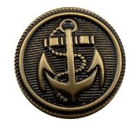 30Pcs Boutons pour Vêtements - Boutons à Coudre avec Motif d'ancre de Bateau en Métal Boutons Ronds avec Poignée Vintage (Bronze, 20mm)