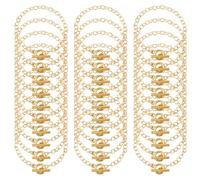 30pcs Chaînes de Bracelets pour la Fabrication de Bijoux, Chaîne à Maillons en Alliage avec Fermoir à Bascule OT Chaîne Serpent pour Femmes Bricolage Fournitures de Bijoux Artisanaux (Or)