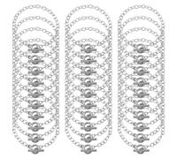 30pcs Chaînes de Bracelets pour la Fabrication de Bijoux, Chaîne à Maillons en Alliage avec Fermoir à Bascule OT Chaîne Serpent pour Femmes Bricolage Fournitures de Bijoux Artisanaux (Argent)