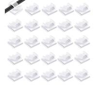 30PCS Clips Câble Attache Adhésif Rangement Câbles Fixation Auto Collant Cavalier Électrique Gestion Transparent