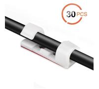 30PCS Clips Câbles Adhésifs Rangement de Câbles Fixation Auto Collant, pour TV-Chargeur-Voiture-PC-Bureau-Maison avec 30 Vis Incluse