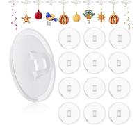 30Pcs Crochet de Plafond Adhésif, 2,3cm Crochet de Plafond Auto-adhésif avec Œillets, Crochet de plafond Auto-adhésif Transparents pour Décorations de Plafond/Mur, Crochet de Plafond Adhésif Plastique