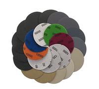 30pcs disques de ponçage ronds à eau sèche et humide 3 pouces 75 mm Grain 800/1000/1200/1500/2000/3000 - Disques de ponçage à crochet et boucle pour meuleuse électrique