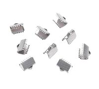 30pcs en Acier Inoxydable à sertir Fin Perle Boucle Ruban Cuir Clip Replier Collier Bricolage Bracelet connecteurs pour la Fabrication de Bijoux (Style moucheté, 13mm) Opération Facile