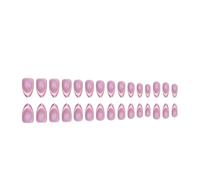 30pcs faux ongles amande French cat eye, 12 couleurs tailles mixtes | Capsules ABS pour manucure maison, forme amande, tailles mixtes et style French cat eye(Style 7)