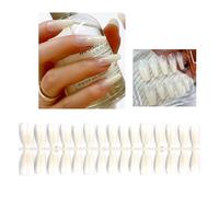 30pcs Faux Ongles Long Presse Sur Fake Free Couverture Complète Full Cover Acrylique Conseils D'ongles Psite Pour Les Femmes Long Coffin Wedding Wear Wear Nail Accessoires