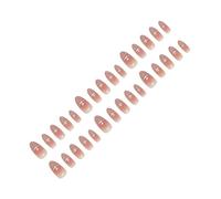 30pcs French Tip Press Sur Des Ongles Stick De Forme D'amande Sur Une Fausse False De Manucure Brillante Facile À Appliquer Un Faux Ongle