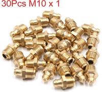 30Pcs Graisseur Droit M10 x 1 Graisseur Laiton Raccord Nipple pour Auto