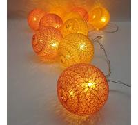 30pcs Guirlande Lumineuse Boule Coton, DOTBUY LED Guirlande Lumineuse à Piles, Decoration Noël, Enfant, Chambre Mariage Halloween Ambiance Chaleureuse (Macaron Orange,4.8M/30LED)