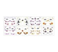 30pcs Halloween | Conception du squelette de visage, motif de marque effrayant -Up | Tatouages faciaux temporaires | SET des accessoires de fête | Décoration de costumes adultes