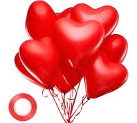 30Pcs Heart Latex Balloons With Ribbon Replacement For Balloons, Romantic Decorations For Birthday Parties, Weddings, Valentine'S Day, Anniversaries And Celebrations