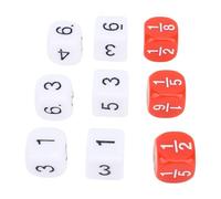 30pcs Jeu de Dés Blanc Couleur Rouge 6 Faces Dés Standard éducatif, Léger en Plastique 16mm Dés pour Jeux de société, Les Parties, L'apprentissage des Mathématiques