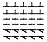 30pcs Kit de Tuyau Essuie Glace Tuyau Lave Glace 4mm Connecteurs Buse d'Essuie-Glace Universel Forme T Droit Y Accessoire Raccord de Tuyau pour Pare-Brise Voitures Noir