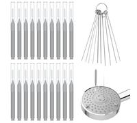 30pcs Kit Nettoyant Pommeau de Douche, Brosse Nettoyage Pommeau de Douche Multi-Tailles Brosse de Nettoyage Anti-Colmatage pour Salle de Bain Petit Trou Espace Buse Fente de Fenêtre (Gris)
