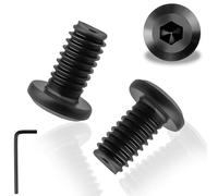 30pcs M6X12mm Vis Noire Tete Plate A2 V2a Vis M6 Boulon Vis en Inox Tete Plate Cylindrique Vis Allen avec Clé Hexagonale convient Aux Appareils MéNagers Machines Industrielles