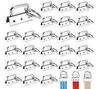 30Pcs Matériel de Porte Clé, 32 mm Porte Clés Matériel avec Bracelet pour Faire des Bracelets/Ceintures/Bangles, Pince Porte Clé Bracelet avec Anneau, Clip de Queue Porte-clé, Key Fob Hardware(Argent)