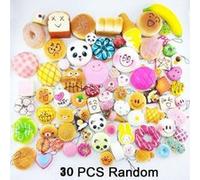 30pcs Medium Jumbo Mini aléatoire Squishy doux Panda / Pain / gâteau / Buns sangles pour téléphones G