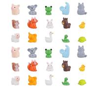 30pcs Mini Animaux en Résine, 15 Styles Miniatures Figurines pour Décoration Jardin, Bricolage Paysage, Maison de Poupée