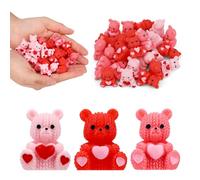 30pcs Mini Oursons en Résine pour la Saint-Valentin, Disponibles en 3 Couleurs Ces Adorables Mini Oursons Tiennent des Cœurs et sont Parfaits pour la Saint-Valentin Les Anniversaires et Les Mariages