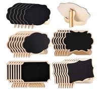 30PCS Mini Tableau Ardoise, Mini Tableau Noirs avec Support, Mini Tableau Bois Rectangulaire avec Chevalet pour L'école, Mariage et Fête