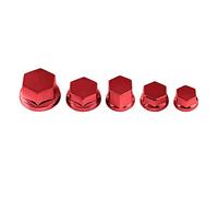 30PCS moto bouchon à vis, moto vis écrou cache-bouchon moto vis écrou boulon bouchon couvercle décoration(Red)