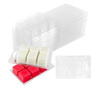 30pcs Moule de Conditionnement en Coquille de Cire en Plastique Transparent en Forme de Cube avec 6 Cavités
