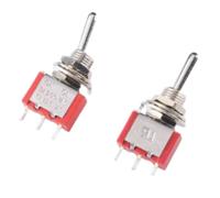 30pcs MTS-103 Toggle Switch - 125V 5A Rocker Arm Switch with Red Toggle Head, 3 Pins, No/Self Reset