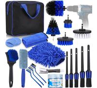 30PCS Nettoyage Voiture, Sac de rangement inclus,Pinceau Detailing Auto,Detailing auto pour le nettoyage des voitures,kit de détail de voiture,Comprend des tête de brosse,chiffon de nettoyage,etc