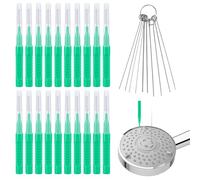 30pcs Nettoyant Pommeau de Douche Outils, Brosse Nettoyage Pommeau de Douche Pics de Nettoyage pour Pomme de Douche Brosse de Nettoyage pour Petit Trou Espace Buse Fente (Vert)
