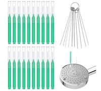 30pcs Nettoyant Pommeau de Douche Outils, Brosse Nettoyage Pommeau de Douche Pics de Nettoyage pour Pomme de Douche Brosse de Nettoyage pour Petit Trou Espace Buse Fente (Vert)