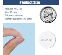 30Pcs NFC Tags, Rewritable NFC Card, Ntag215, NFC Smart Tag Stickers, Compatibles avec Tagmo et Amiibo pour Tous les Smartphones et Appareils Compatibles NFC