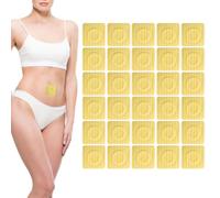 30pcs Pack d'Huile de Ricin pour Nombril, 6x6cm Auto-Adhésifs Patch Huile de Ricin Rayures Très Absorbants Bio Compresse d'Huile de Ricin Sans Lavage (Huile Non Incluse)